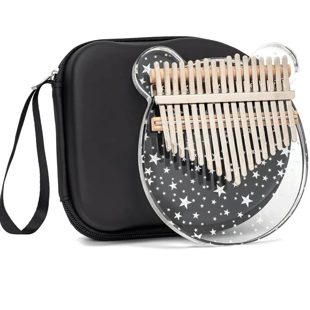 Kalimba Cute Transparent Acrylic Thumb Piano 17 Key With Tuner Hammer Instrument - Picture 1 of 8
